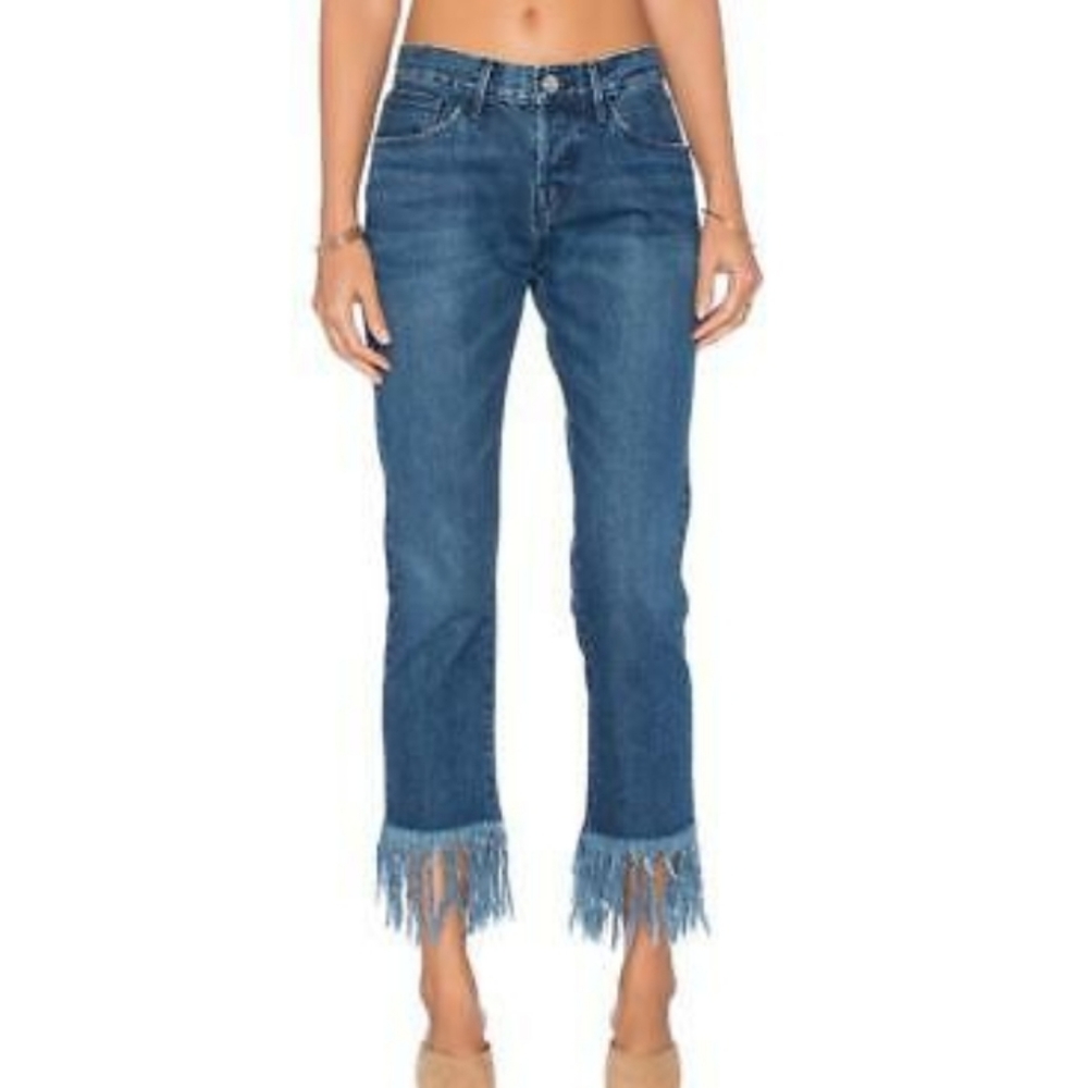 High Rise Crop Fringe Straight Leg Jeans

3X1 NYC